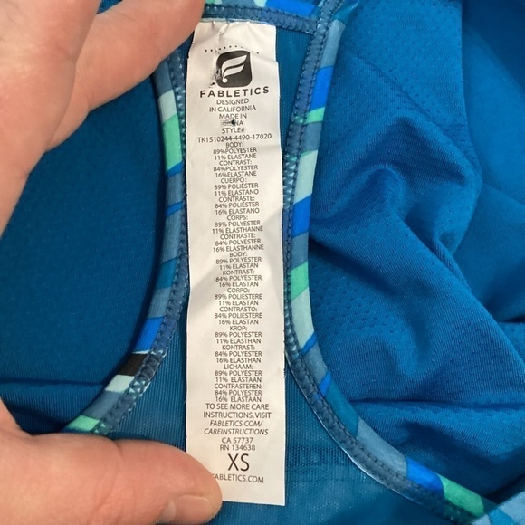 Fabletics Norwalk Active Tank Size XS Blue - Picture 6 of 6